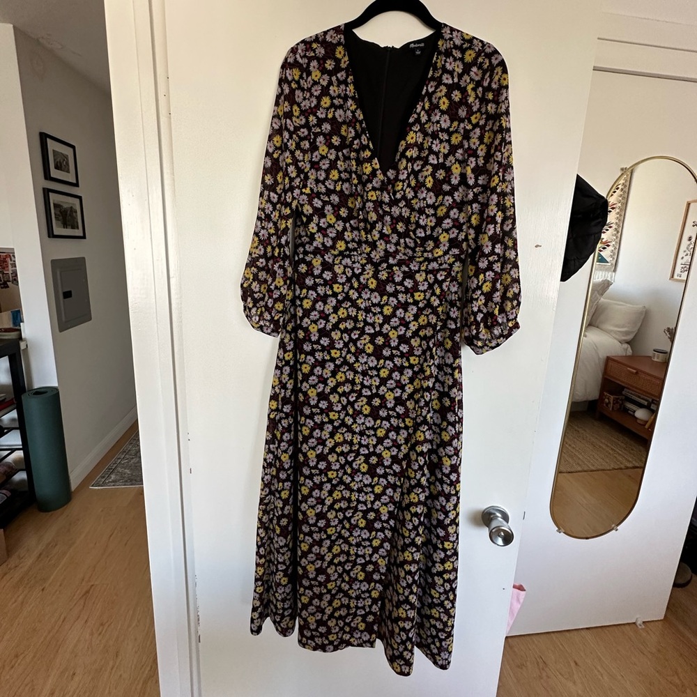 Madewell floral maxi dress with sleeves